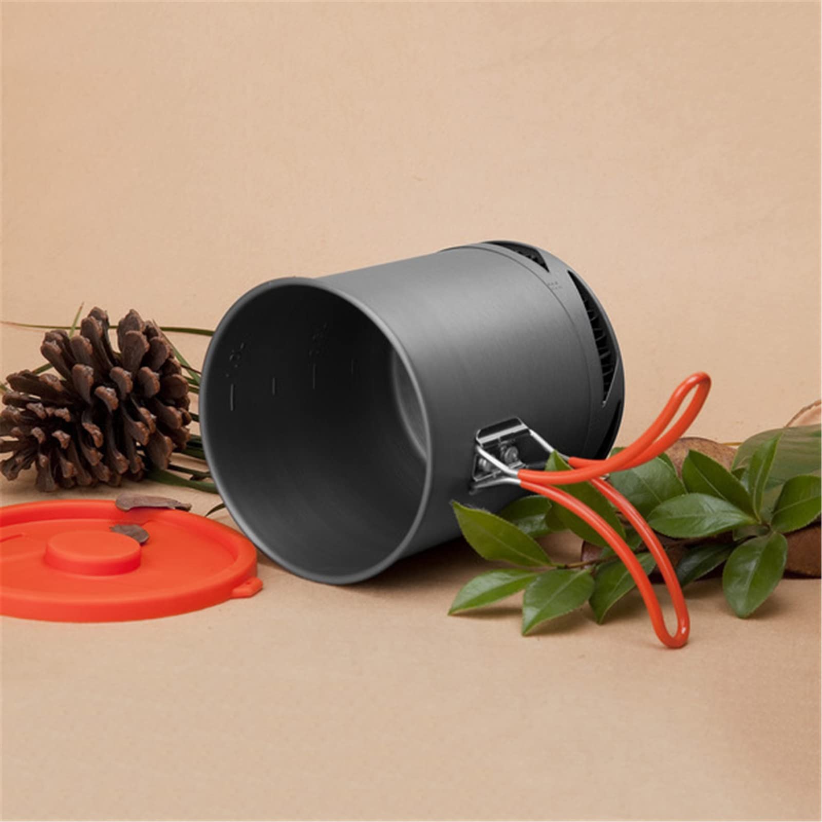 Pot Casserole Bouilloire Ensemble 1L Camping Cookwear Pot Ensemble d'établissements de Cuisine et kit de Mess Pot de Camping (Couleur : Gray, Size : 11.5x13.5cm)