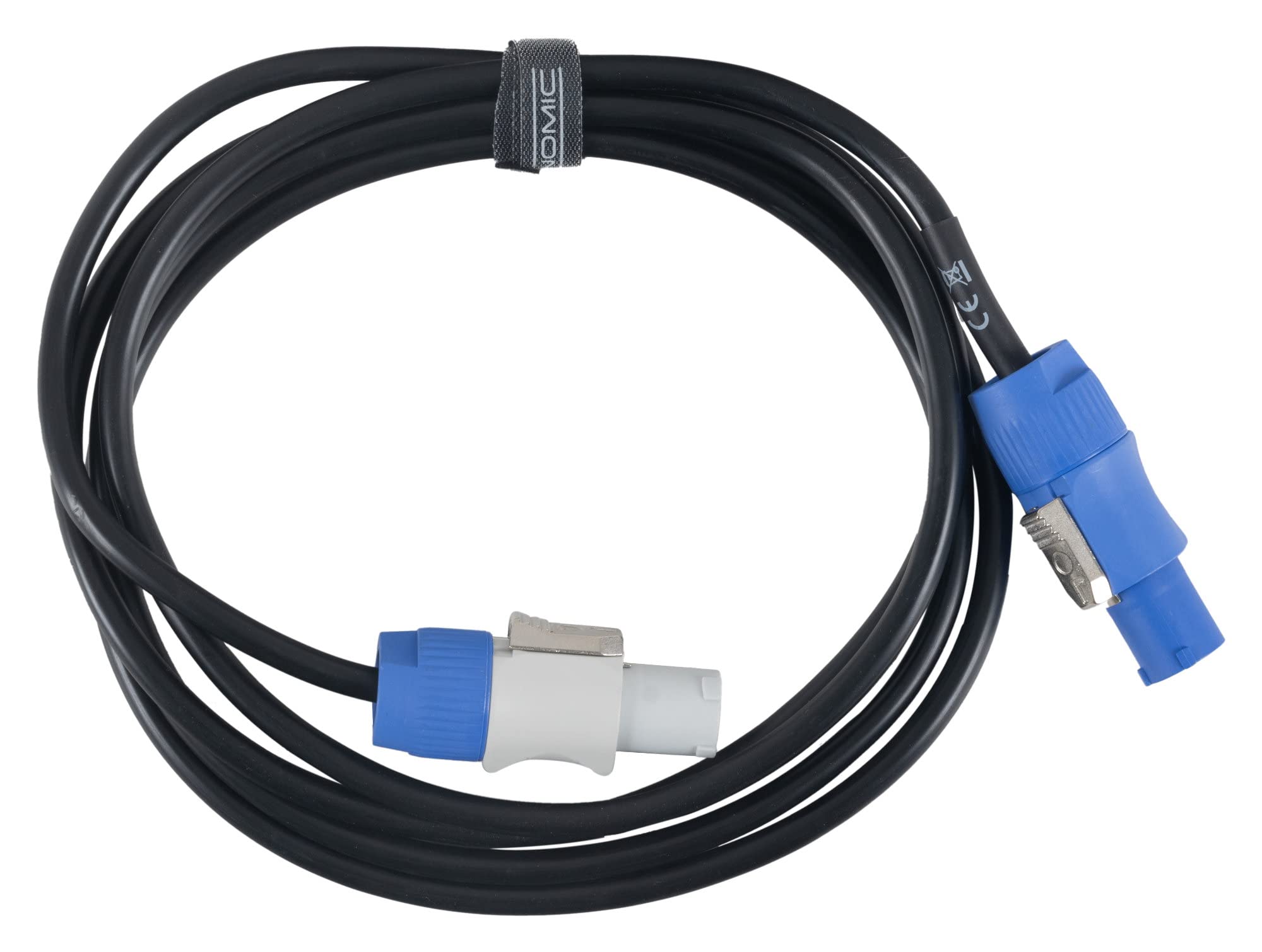 Pronomic Power Twist 2.5 Stromkabel Set - 2 Kabel zur Stromversorgung von Aktiv-Lautsprechern und Scheinwerfern - PowerCon-kompatible Stecker - Kabel (H05VV-F) m. 3X 1,5 mm² - Länge: 2,5 m - Schwarz