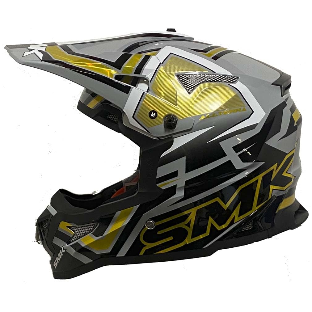 Casco de Motocross SMK Allterra X-Aces Gold - Casco Cross Enduro para Adulto Hombre y Mujer - Homologado ECE 22.06 - Designed