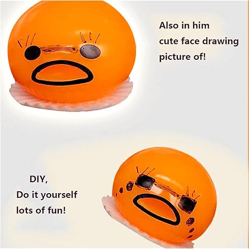 Miniatura 5 de Paquete de 4 unidades de yema de huevo perezosa redonda amarilla para chupar el vómito, yema de huevo para vómito, juguetes para aliviar el estrés