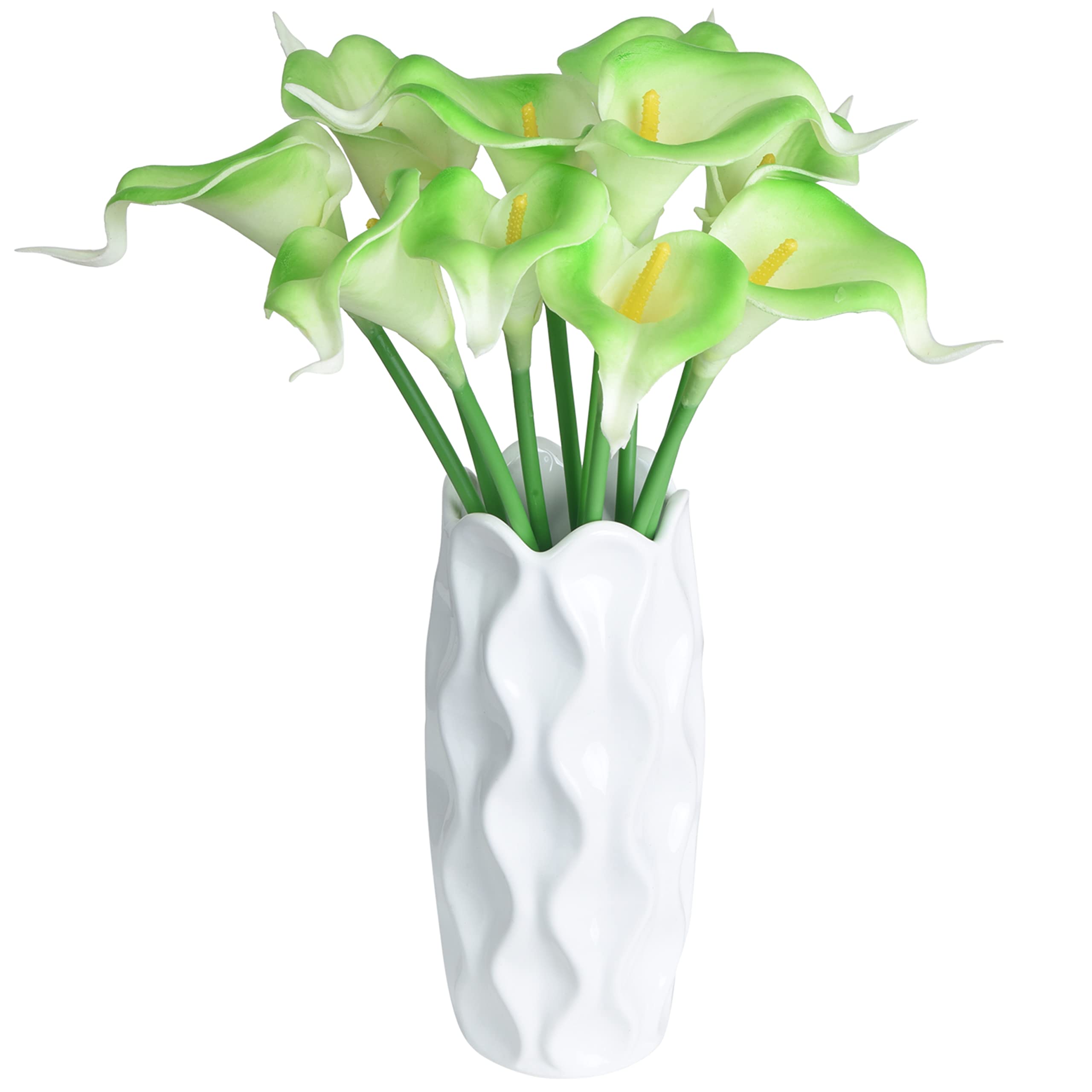 Tdas Artificial Lily Flowers Plants Home Decor Items Flower Plant for vase Living Room Hall Bedroom Decorative Decoration - 34 CM Long (Pot Not Included) (Green, 5 Pcs) (B09JVN5XSB) Amazon Price History, Amazon Price Tracker