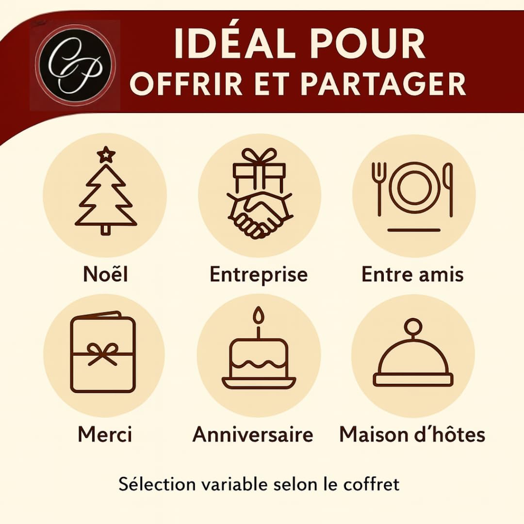 Cellier du Périgord Panier Gourmand Colis de Noël 2 Vins AOP | Colis de Noël : foie gras, terrines, plat du terroir, desserts + 2 vins AOP Côtes de Bergerac et carte de vœux