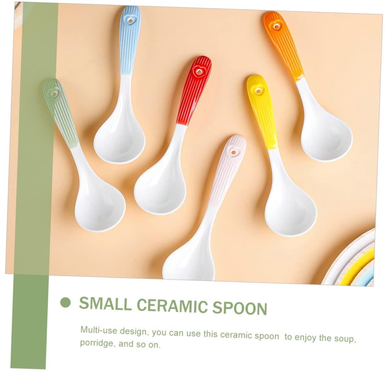 6 Cucharas Soperas de Cerámica Reutilizables, Mango Cómodo, Uso Múltiple, para Restaurantes y Catering, Vajilla de Cocina