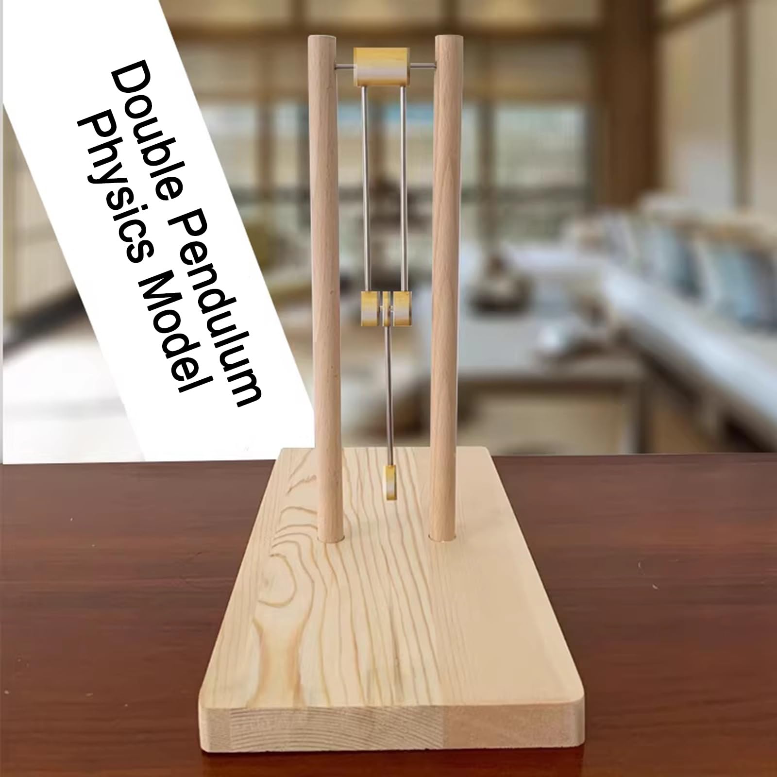 Decoración De Péndulo Doble Caótico De Madera, Adorno De Demostración Física para Armar Usted Mismo, Escultura De Energía Cinética, Juguete De Escritorio con Gold