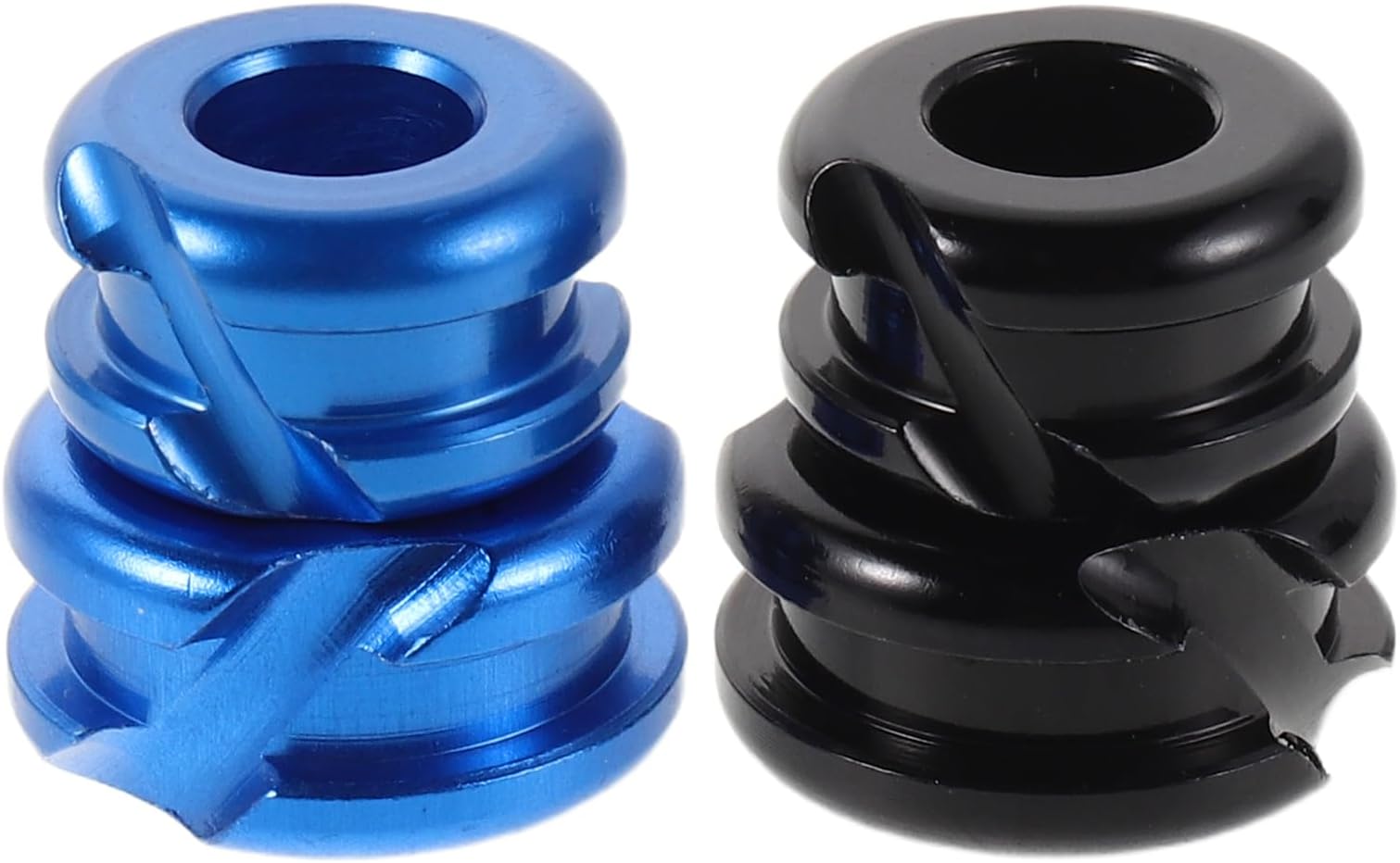 4pcs Compound Bow String Peep Sight Set – Metal Archery Accessories for Target Practice, Competition Peep Sight Replacement, Black Blue 1/4" 3/16" Sizes, Reusable Bow Sighting
