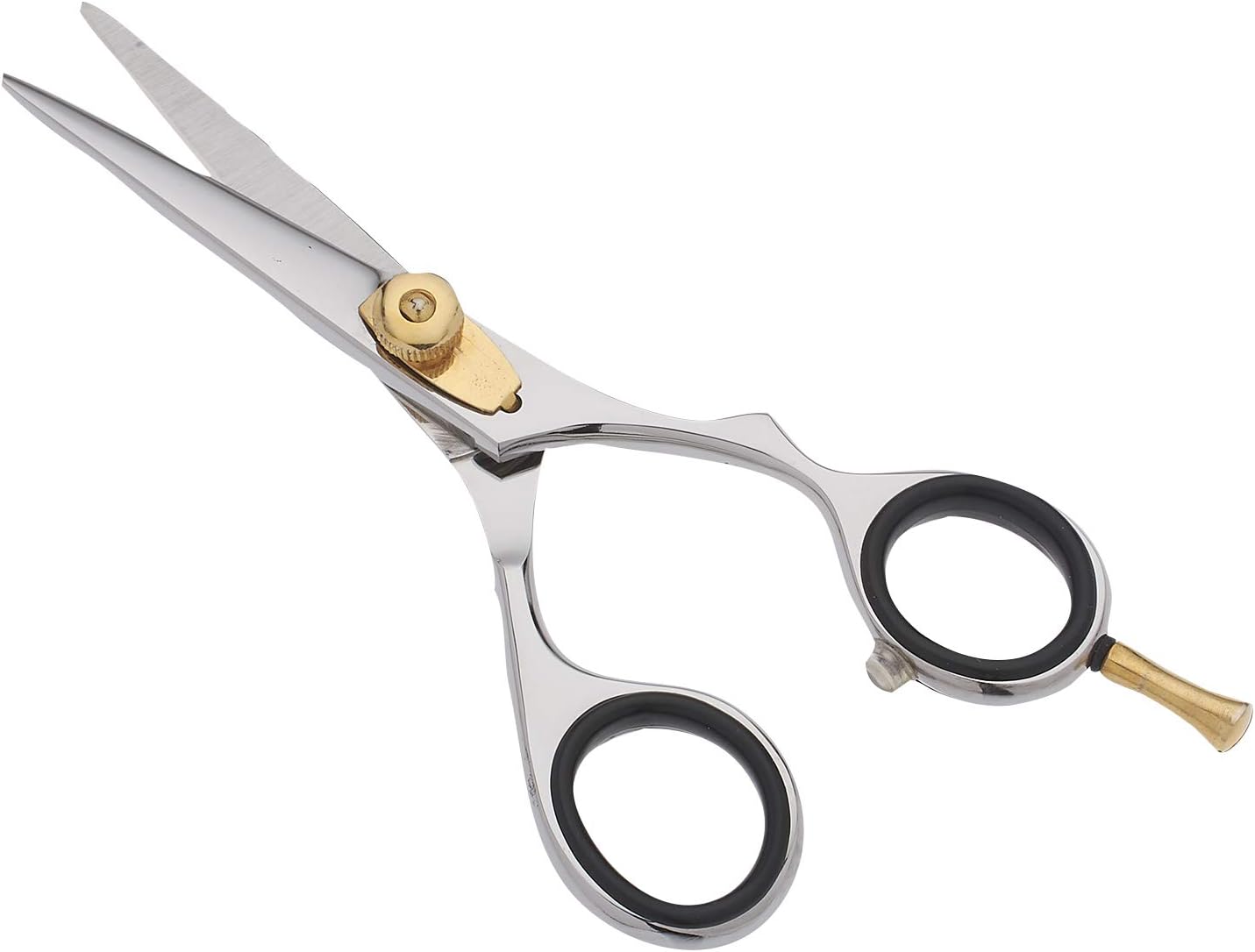 Professional Super Cut Barber Scissors, Ultra Sharp Stainless Steel Hair Cutting Shears, Gold + Silver - For Women, Men, Children, Adjustable Tension Screw + Soft Removable Inserts