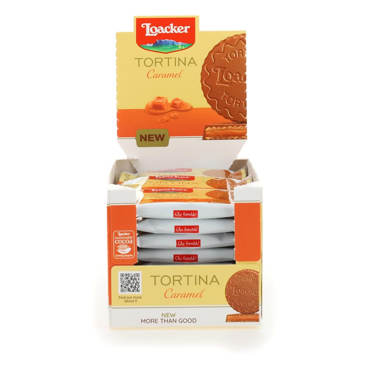 Loacker, Tortina Caramel, Wafer con Caramello, 24 monoporzioni da 21g