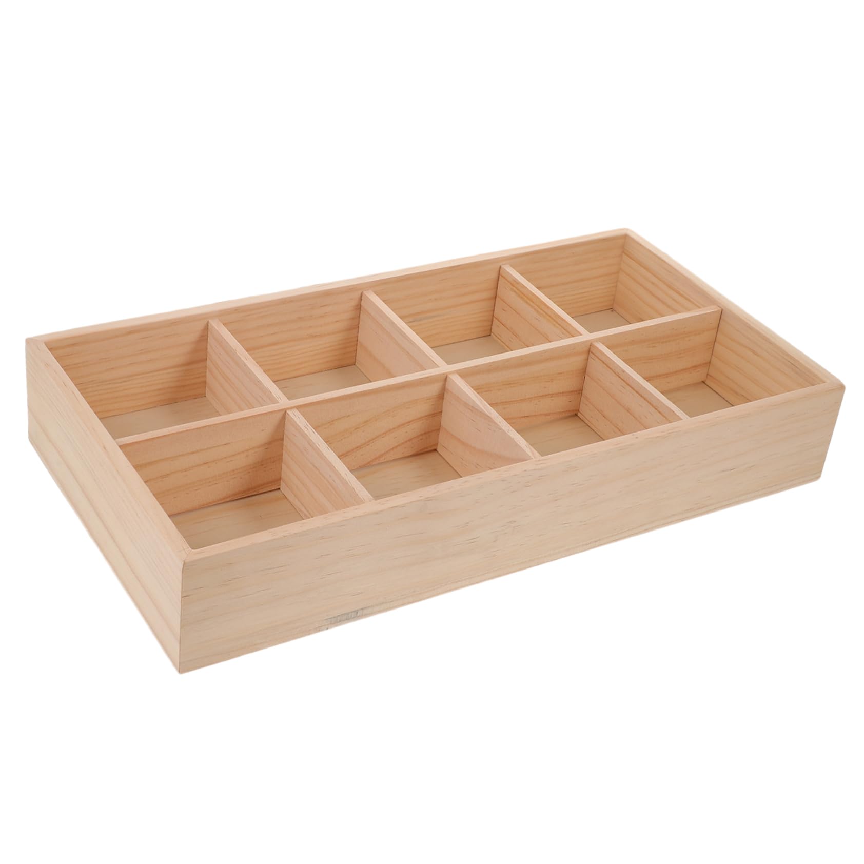 Boîte à Collations en Bois Beige à Compartiments, 1 Pièce