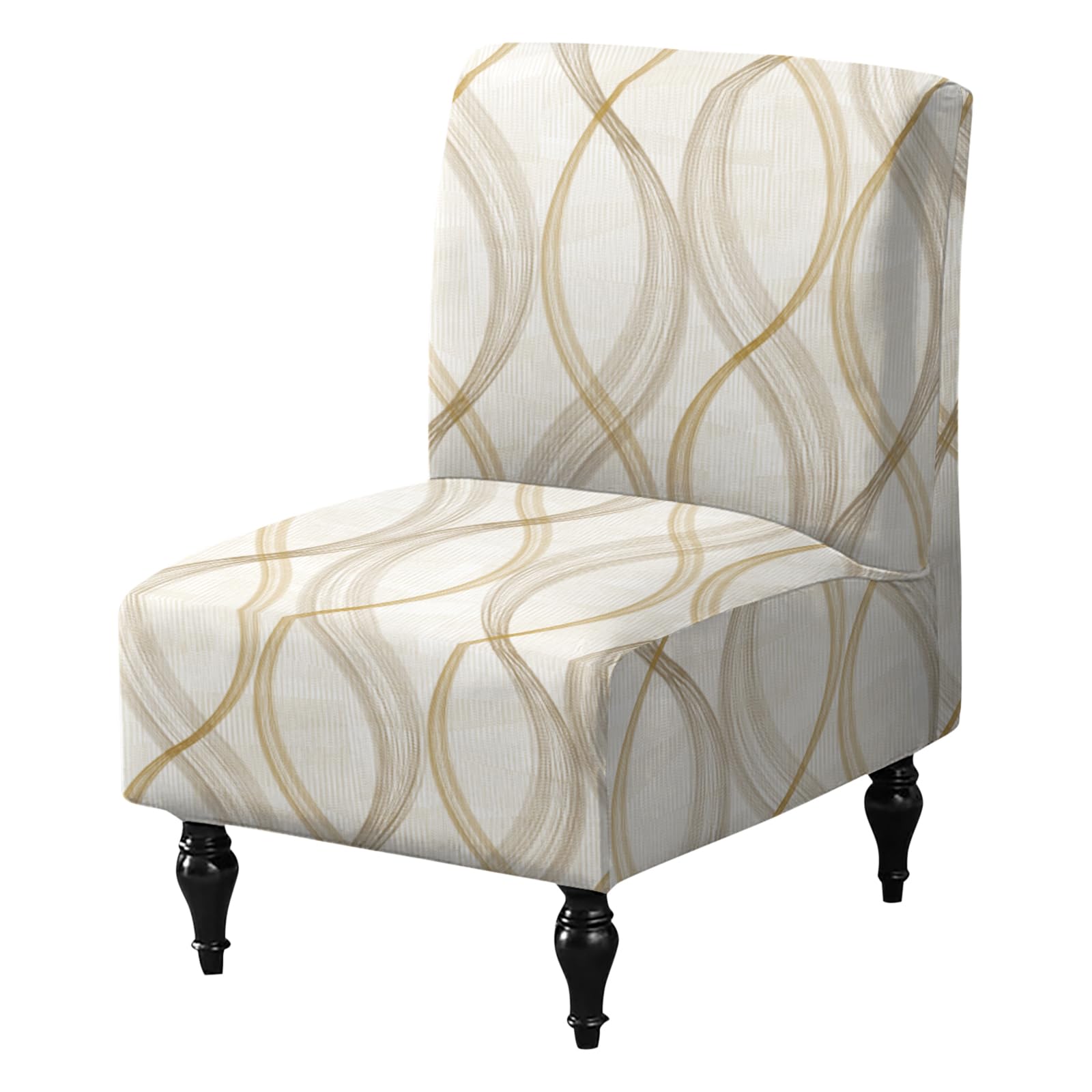 FUANGUI Armless Accent Chair Cover Slipcover, Stretch Spandex Chair Covers for Living Room Removable Washable for Armless Chair Furniture Protector