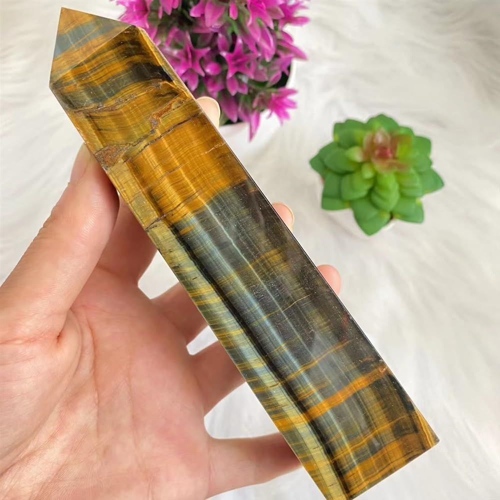KatLin Natural Blue Tiger Eye Reiki Healing Stick Ornaments (Size : 450-500G)