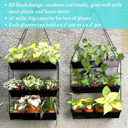 Plantes d'intérieur suspendues manquez de place au sol avec cette jardinière 3 niveaux