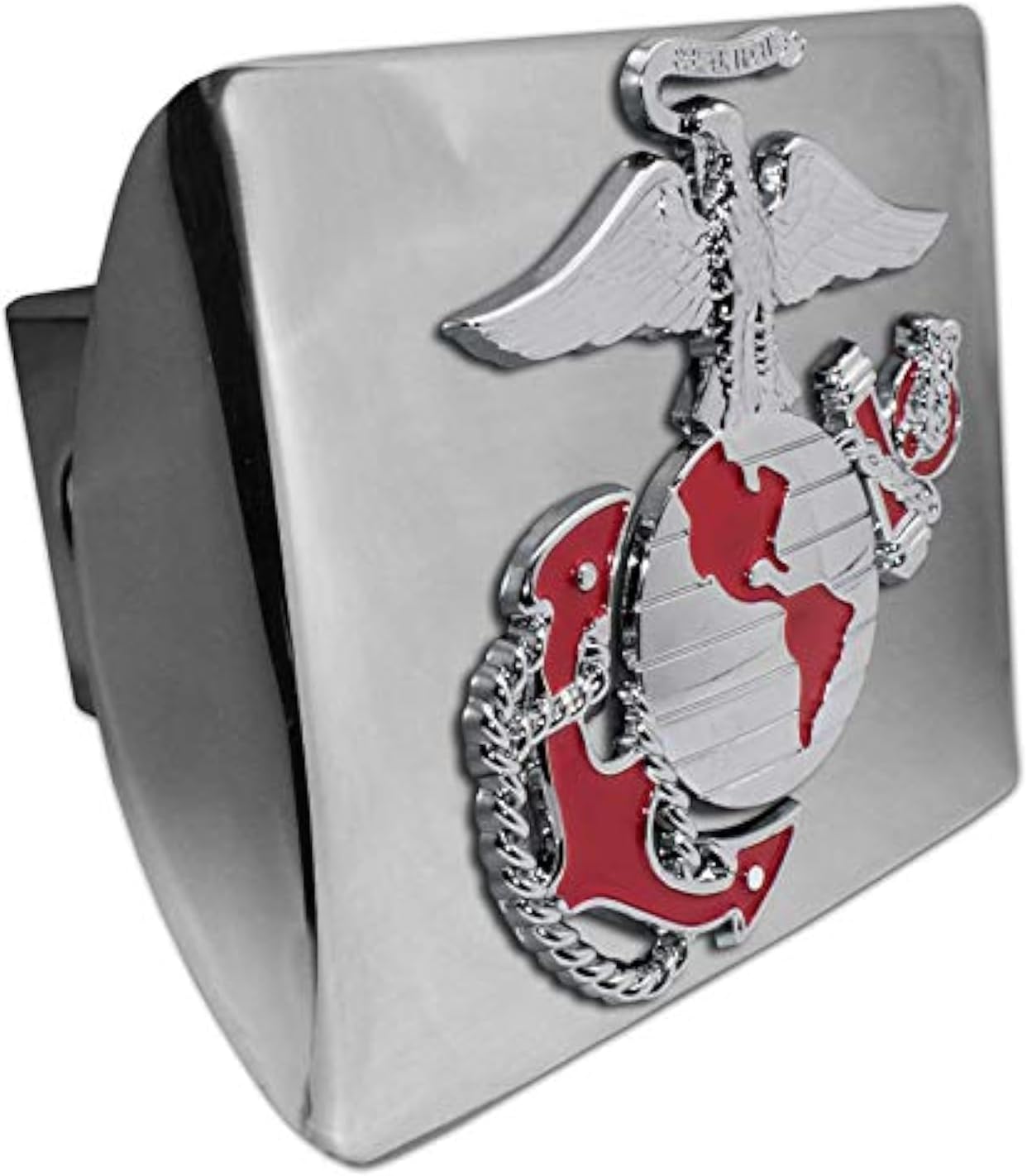 Elektroplate Officially Licensed U.S. Marine Corps Anchor Insignia Premium All Metal Bright Chrome Hitch Cover for Trucks and SUVs | Fits Standard 2" Trailer Hitch Receivers | Weatherproof