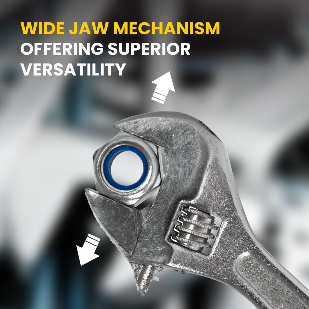 Set of 3 Adjustable Wrench Set | Crescent Wrenches, Spanner Wrench Tool Set for Plumbing, Large & Small Adjustable Pliers, Thin and Self-Locking Wrenches – Ideal Hand Tools for Plumbers & DIY