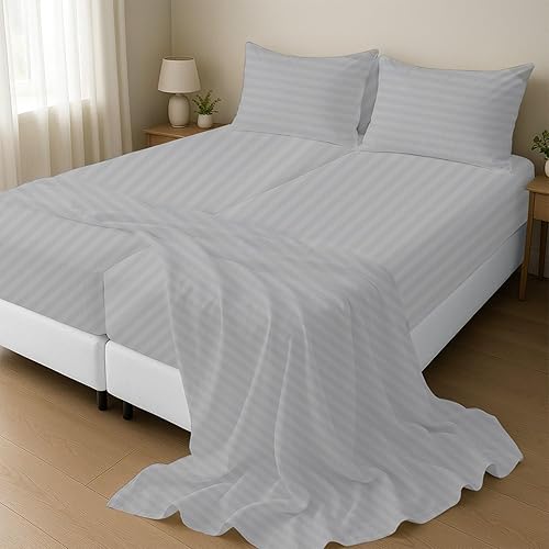 Miniatura 2 de Sábanas divididas California King para camas ajustables, juego de sábanas divididas de 5 piezas, 800 hilos, 100% algodón egipcio, sábanas ajustables