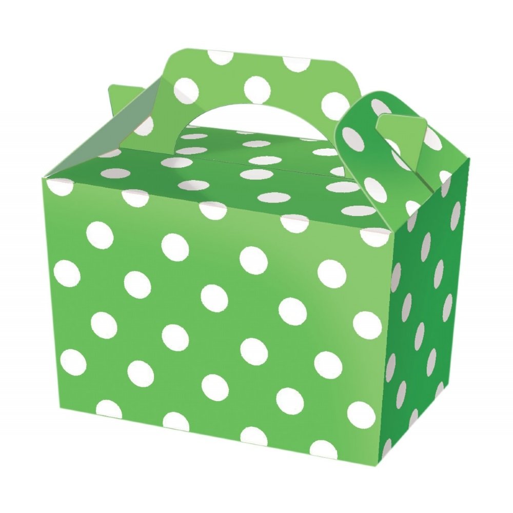 MustBeBonkers 20 Spotty Food Boxes - Fun Picnic Lunch Box - Wedding Favour/Baby Shower Party (Green)