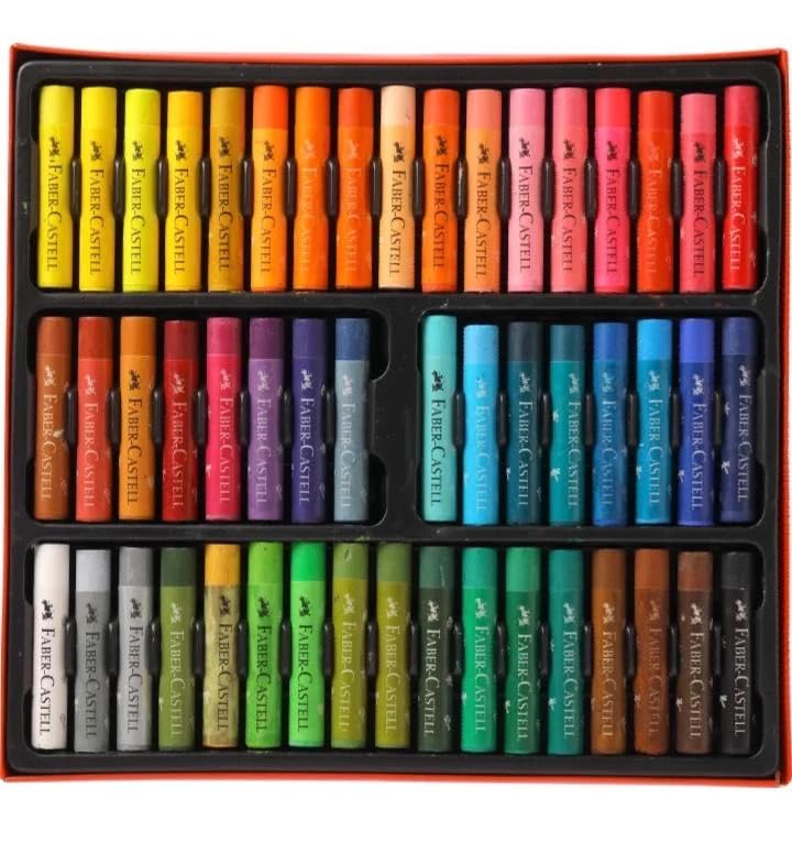 Image of Faber-Castell 50 Shades Oil Pastels 10.5 mm Thickness - Pack of 50 Vibrant Colours | Smooth Blending, Rich Pigmentation & Break-Resistant Design | Ideal for Students & Artists