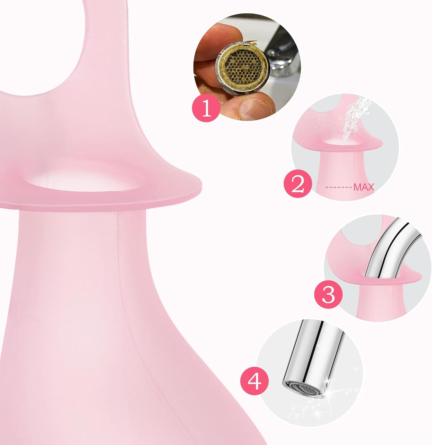 HOMER Tap Descaling Gadget for Limescale Removal, Tap/Faucet Cleaner - Round Style, 0.78IN