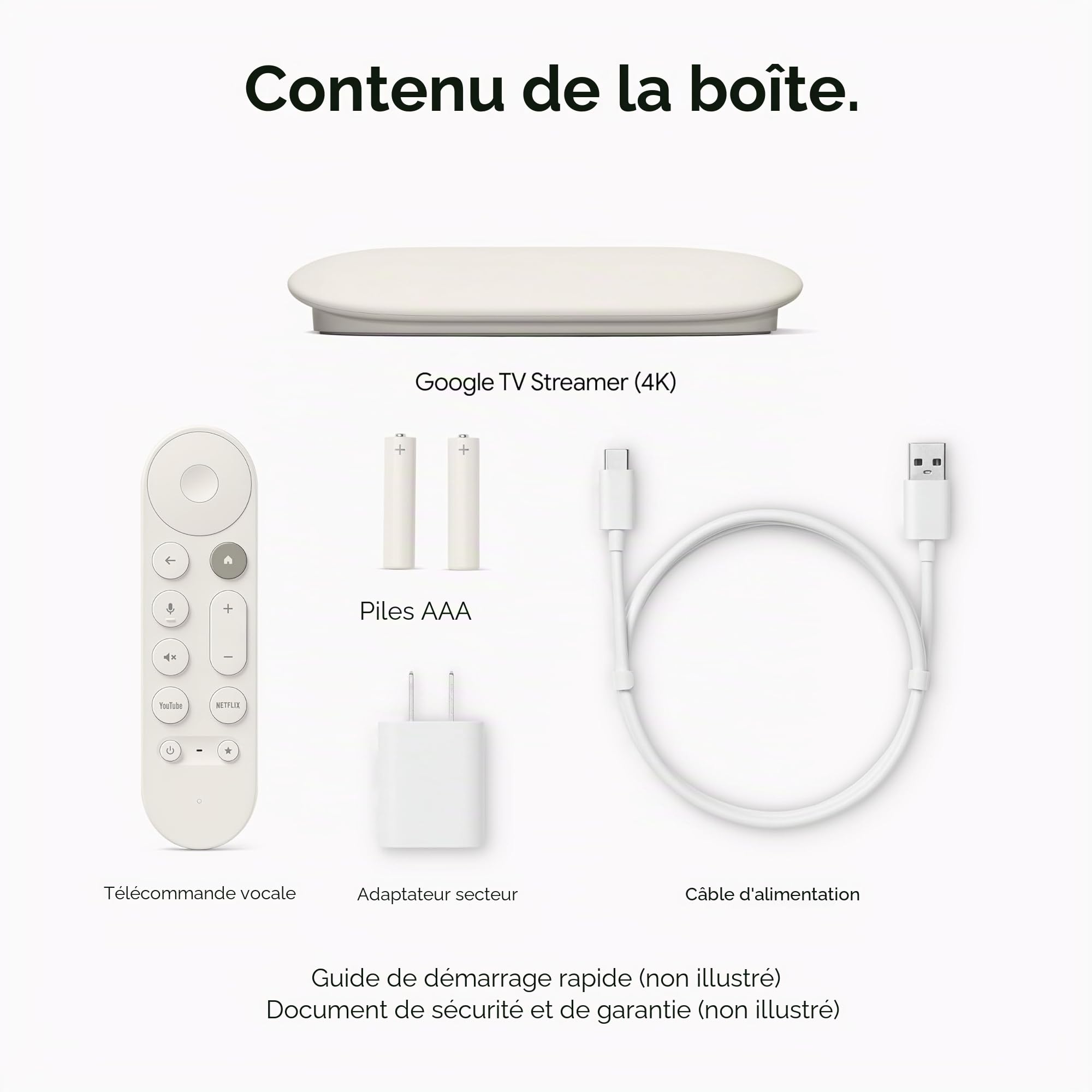 Google Streamer TV 4K - Diffusion Rapide de Divertissement sur Votre téléviseur avec télécommande de Recherche vocale - Regardez des Films, des émissions, des émissions en Direct et Netflix en 4K HDR