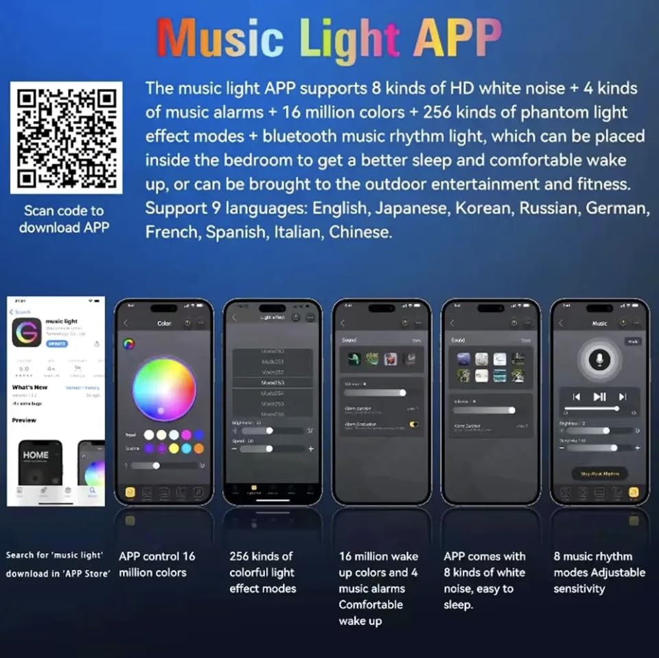 DAVXS - Lampe de Table Intelligente Blanc : Lampe d'Ambiance Haut-Parleur Bluetooth, Chargeur sans Fil, Tactile à Intensité Variable avec Synchronisation de la Musique