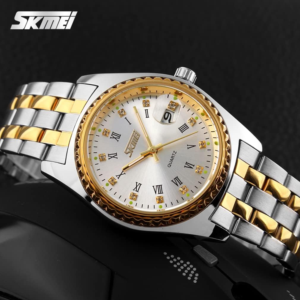 Miniatura 3 de SKMEI Watches for Couples Men and Women His and Hers Pair Watch Set Husband Wife Valentines Matching Wedding Gifts Classic Stainless Luxry Business