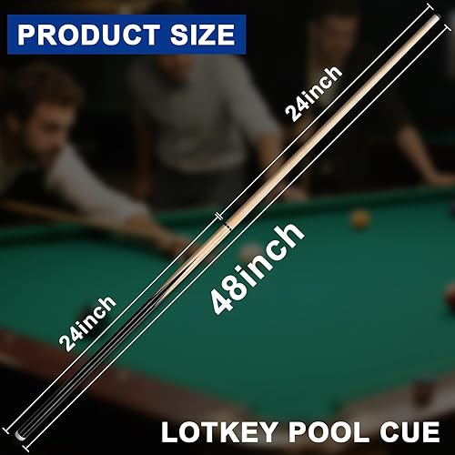 Miniatura 4 de LOTKEY Taco de billar de 58"52"48"42"42" juego de 42 palos de billar para profesionales, palos de piscina para adultos 14, 15, 20, 21 onzas con 2