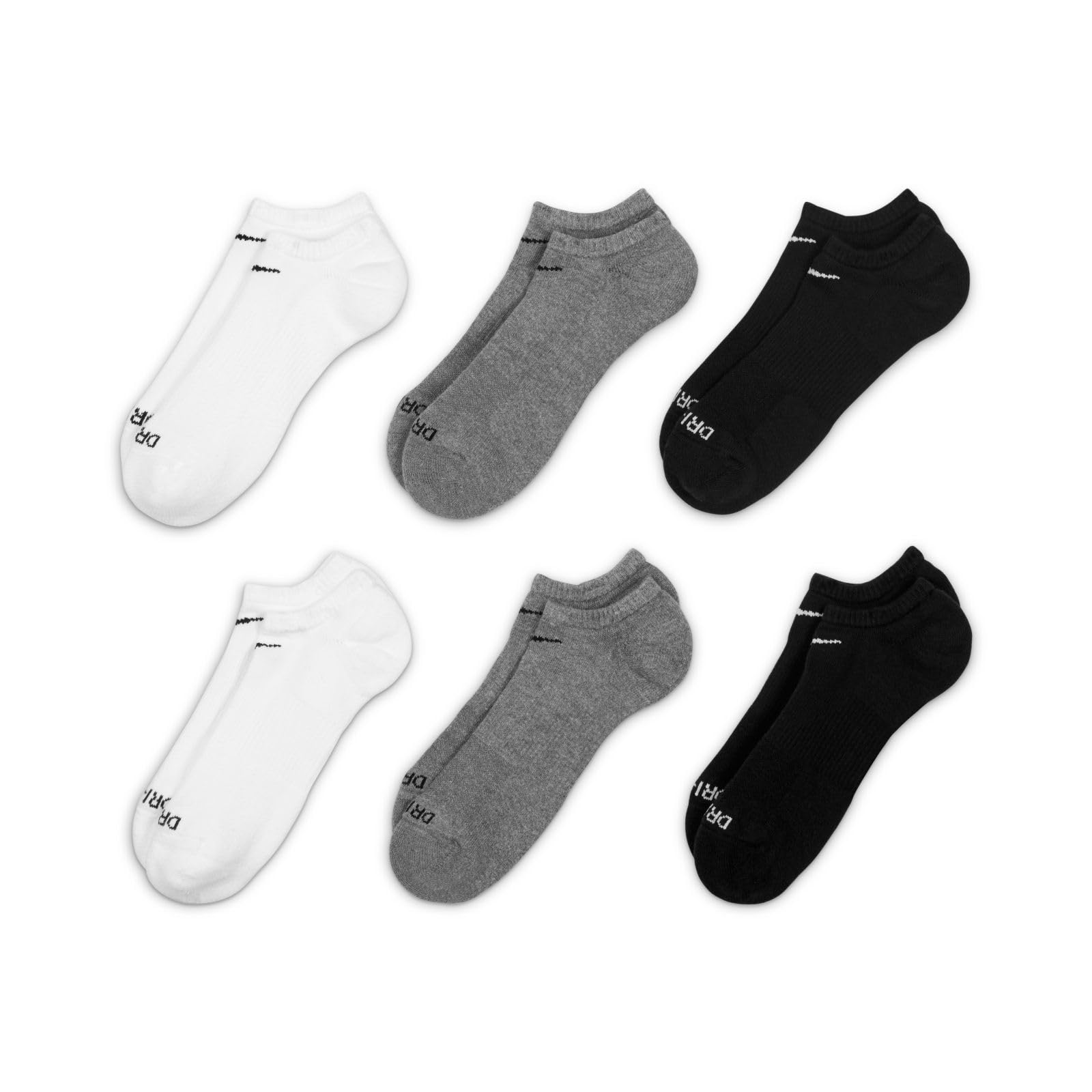 Nike Everyday Plus Cushioned No-Show Training Socks (6-Pack) L Multi Color