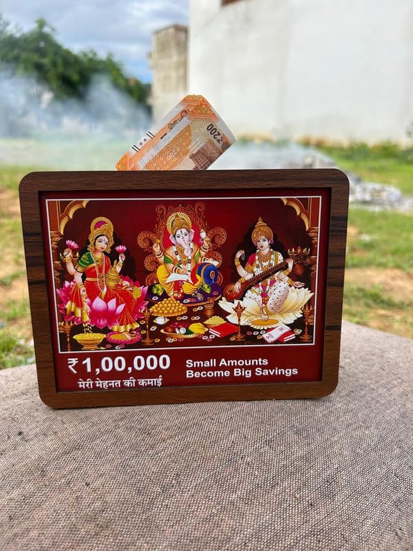 Wooden Savings Box with Deposit Chart Target | Money Saving Challenge Box Style-110-image-49