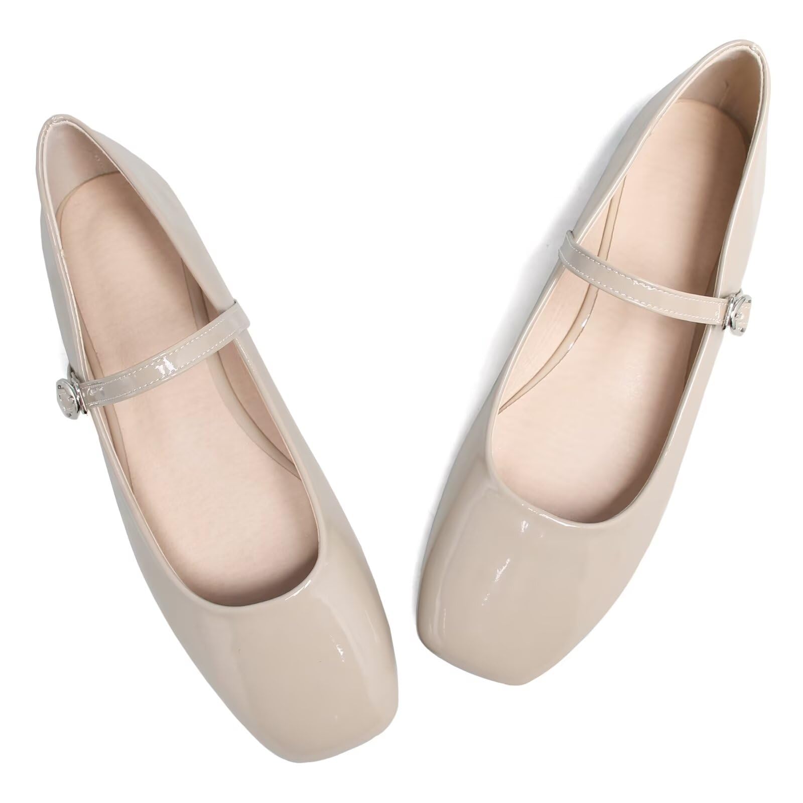 LUXINYU Women's Slip on Flats,Classy Round Toe Solid Classic Mary Jane Ballet Dance Shoes Soft Comfortable PU Flat Shoes