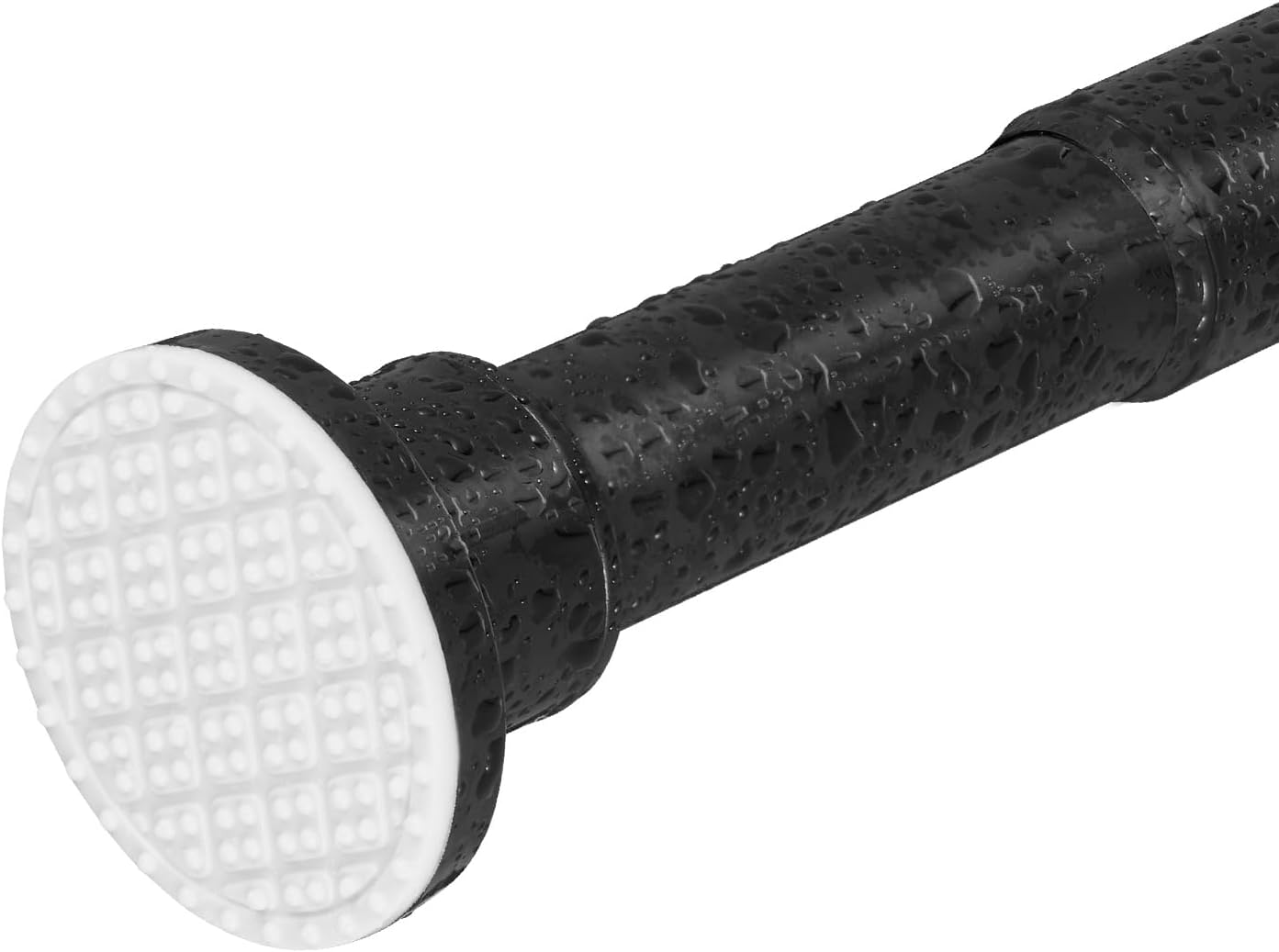 Matte Black Shower Curtain Pole Extendable No Drill, Extendable Curtain Poles 70 to 195cm