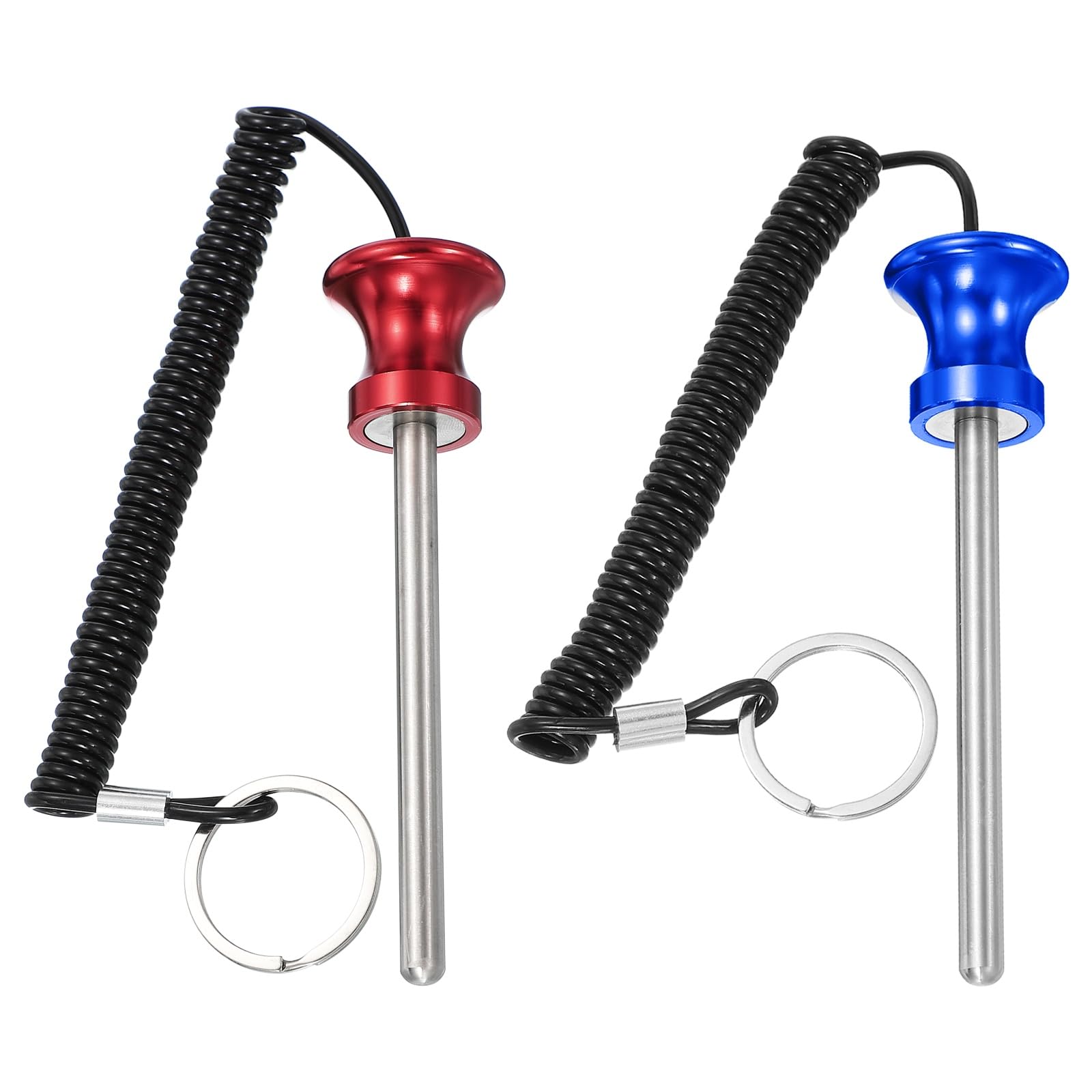 YELARXI Weight Stack Pin, Weight Gym Pin Strength Training Equipment Replacement with Pull Rope, 0.3 x 3.9 Inch Fit for Commercial Home Gym Club Machine Accessories (2 Pack, Blue/Red)