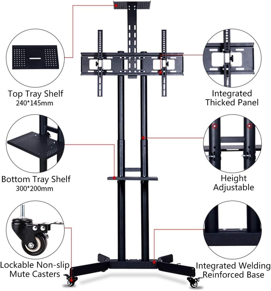 Soporte móvil para TV con ruedas para pantallas 32-65 pulg miniatura 3