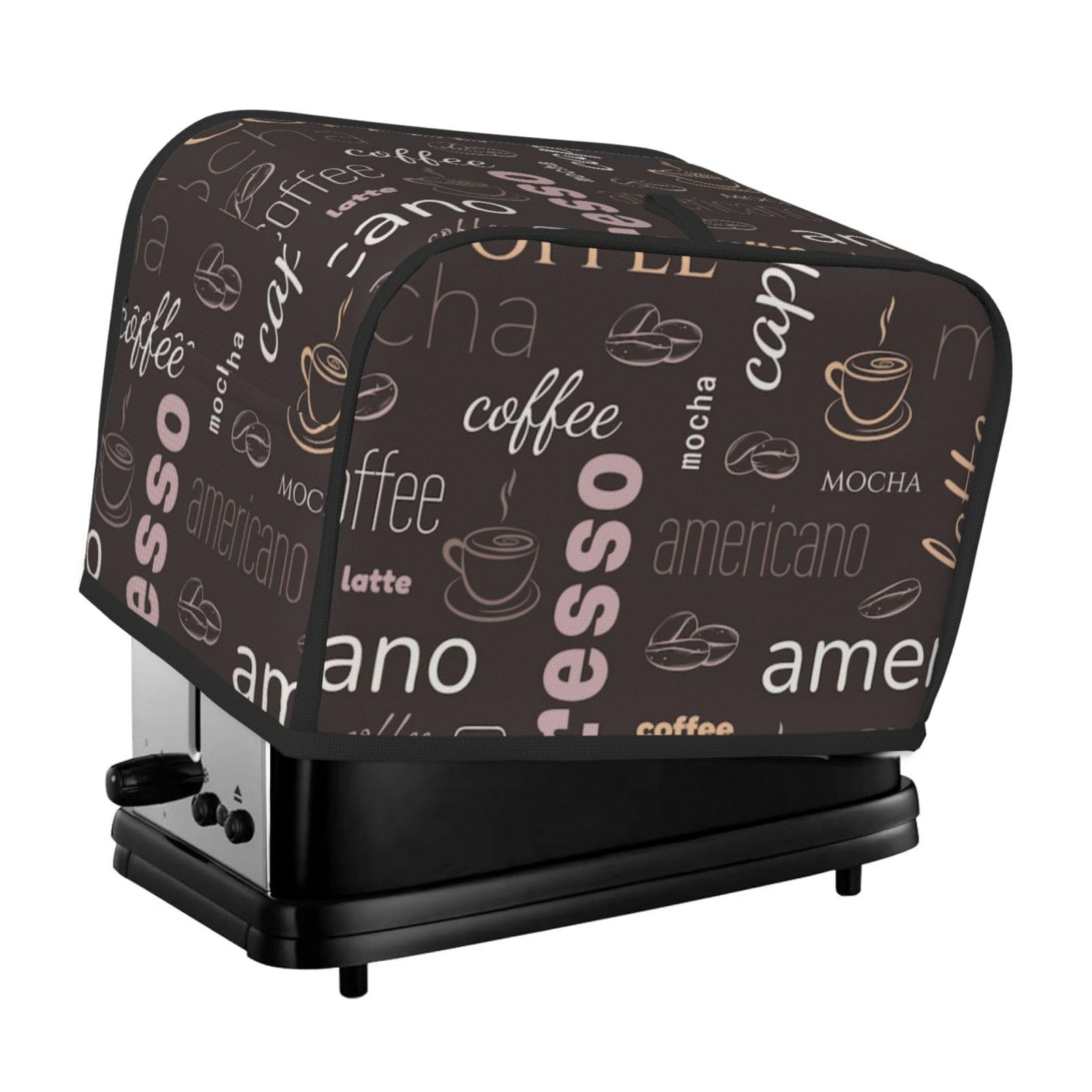 Toaster Cover 2 Slice with Cartoon Toast Pattern Dustproof Bakeware Protection Wide Slot Reusable for Kitchen Small Appliance TC858
