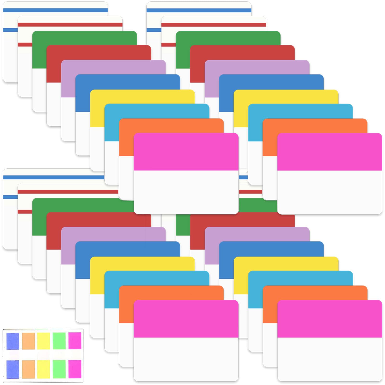 ELII 900 Pcs 2 Inch Sticky Index Tabs - Colorful Writable Book Tabs