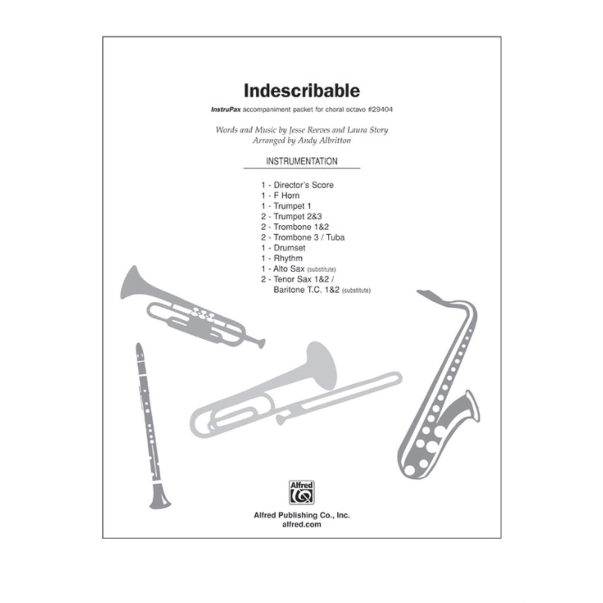 Indescribable - Words and music by Jesse Reeves and Laura Story / arr. Andy Albritton, orch. Kyle Hill