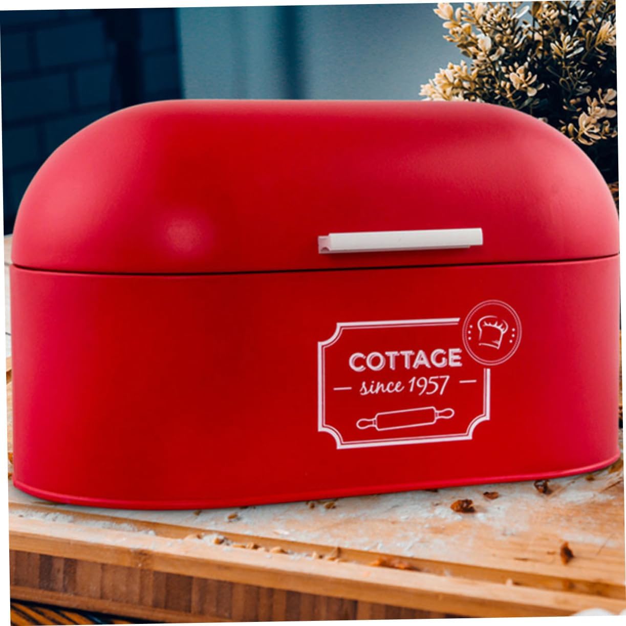 Kichvoe Bread Box: Bread Bin Storage Container With Hinged Lid Vintage Food Cabinet Decorative Pastry Container Holder For Kitchen Counter