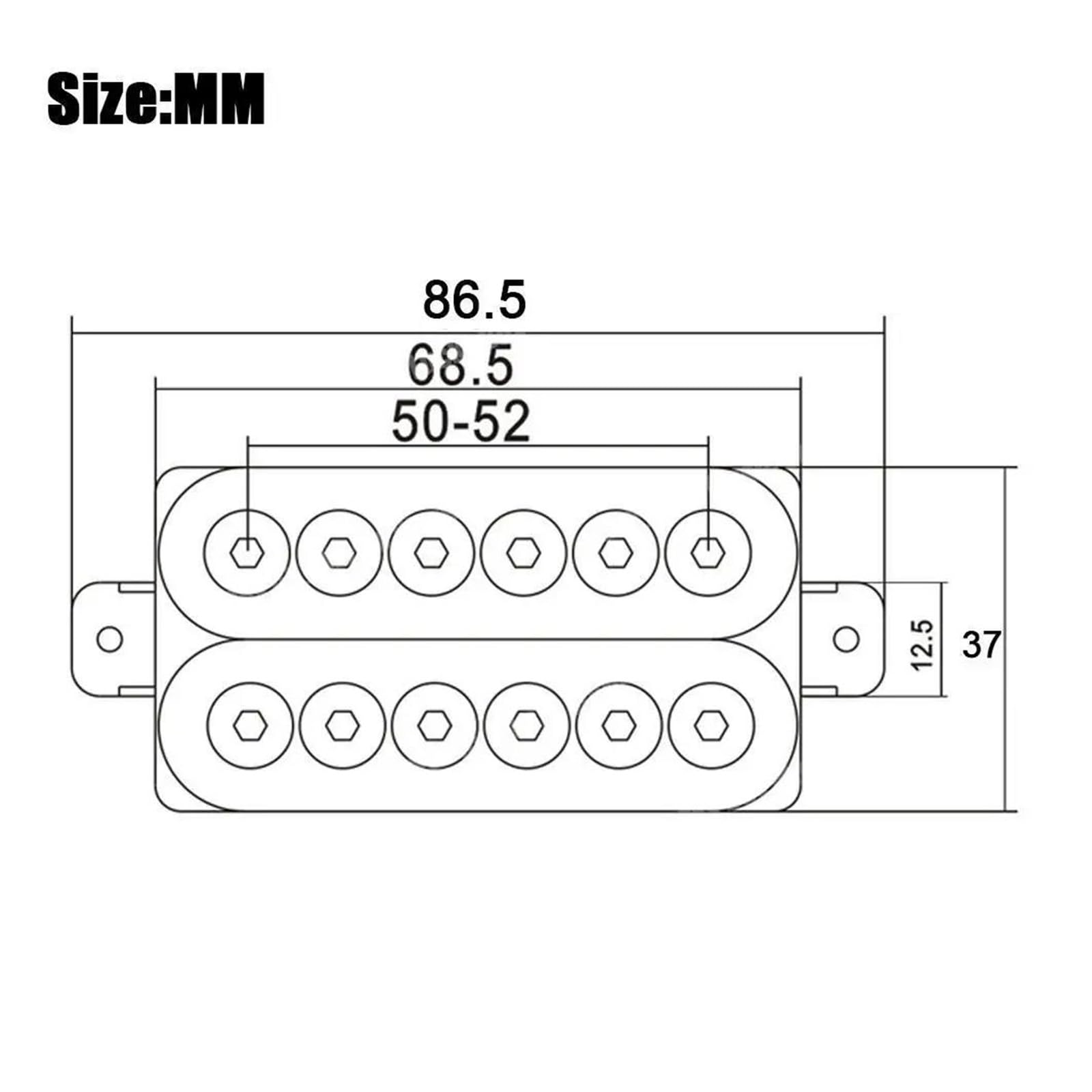 50mm/52mm Akustik E Gitarre Mit Vierkern Doppelspulen Hex Tonabnehmer(Red Neck Bridge)