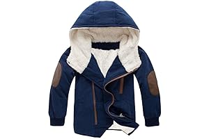 mallmimoda Boys 4-16 Thicken Warm Winter Down Jacket Hooded Cotton-Padded Coat