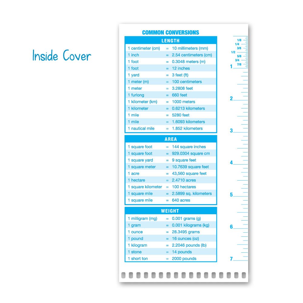 Portage Carta millimetrata Taccuino 8 "x 4" - reversibile 4/5 quadrato (confezione da 12)