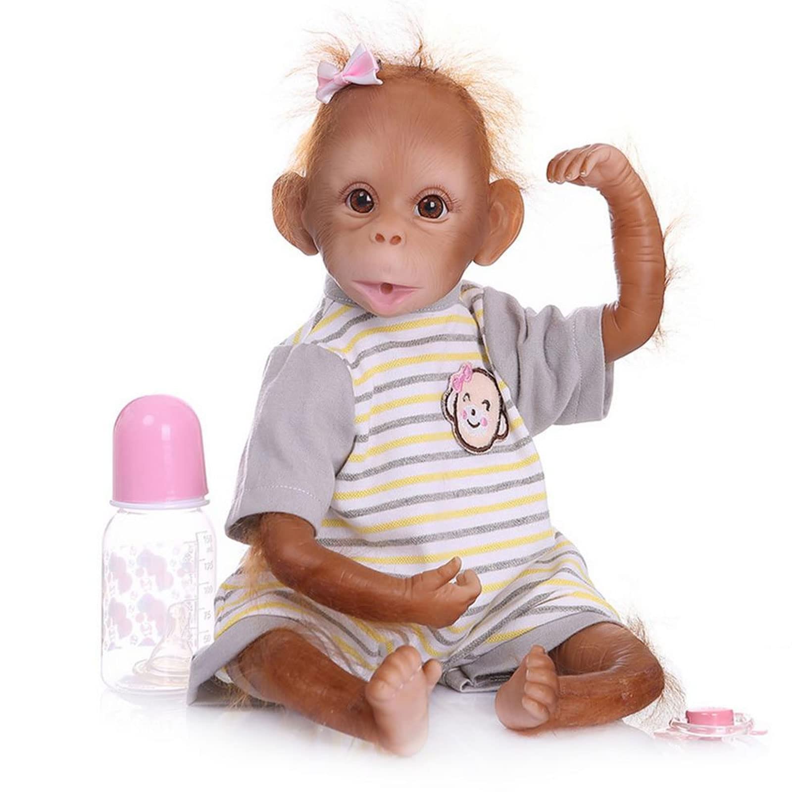 Amazon.co.jp: LBYLYH 赤ちゃん猿人形手作りソフトビニール