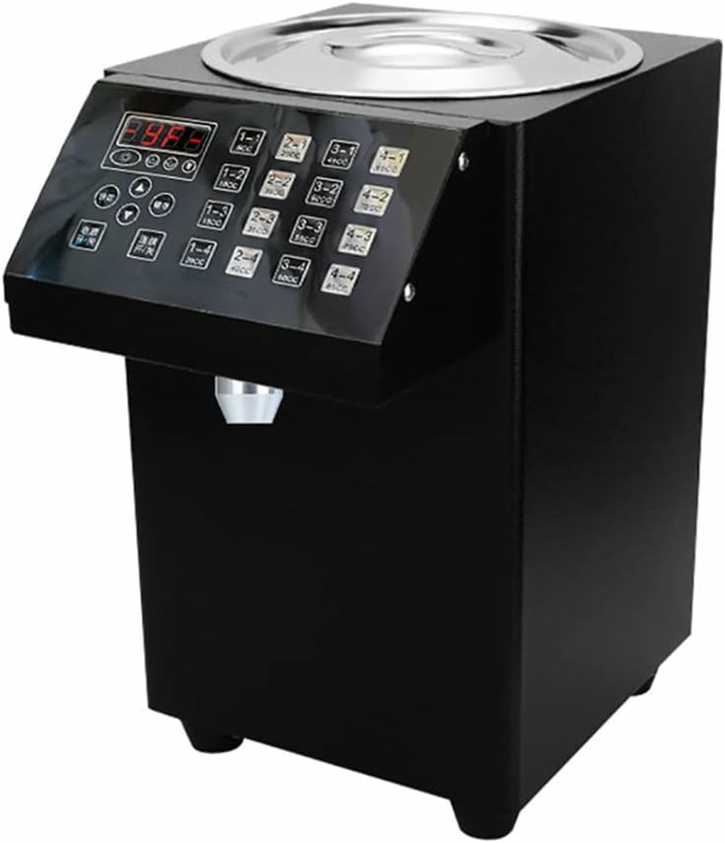 FHRKA 8L Commercial Fructose Machine, Automatic Sugar Fructose Syrup Dispenser, Smart Panel 16 Memory Buttons Fructose Quantitative Machine (Black)