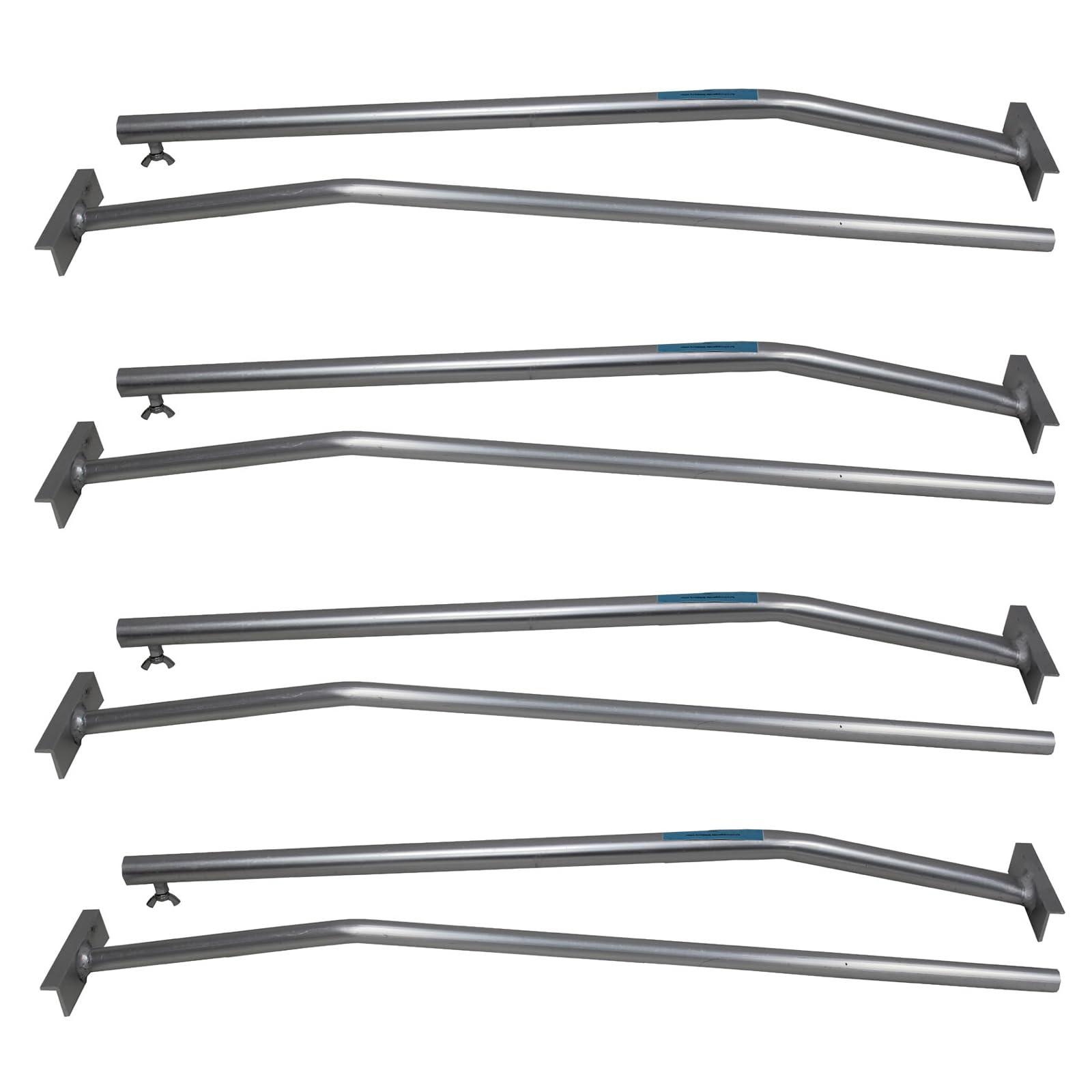 TRUTZHOLM 4X Anhänger Flachplanenbügel 130-210 cm verstellbar mit Flügelschraube Planenstütze Alu-Bügel für Anhängerplane Flachplanenstütze