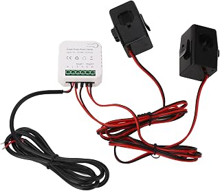 Pyhodi Energy Monitor, Smart Energy Meter with 2pcs 120A Clamp Sensors, Real Time Monitoring of Voltage and Power Consumption, Safe and Reliable, Easy Installation, WiFi,