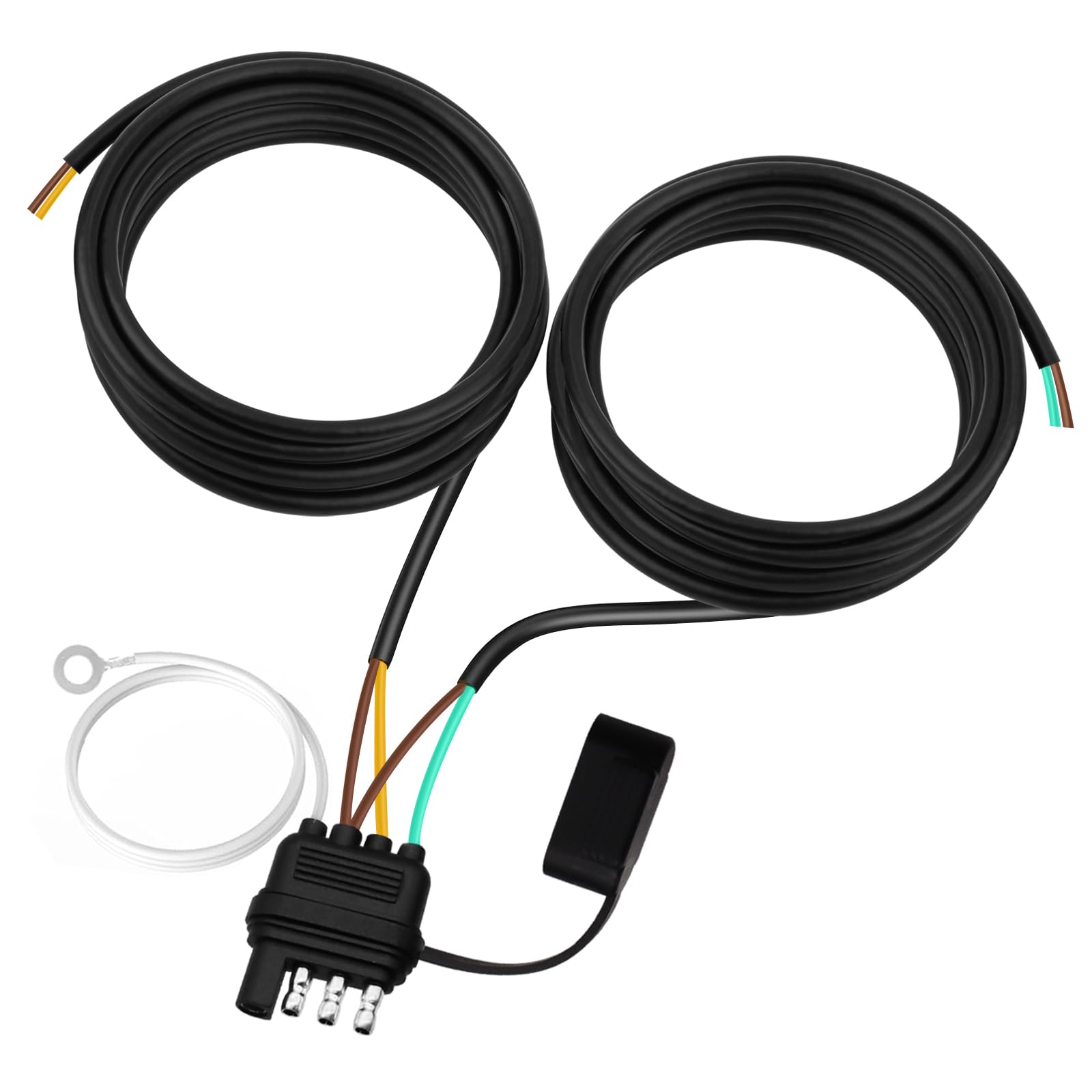 Seamaka 26FT 4 Pin 5 Wire Trailer Wiring Harness, 16 AWG Jacketed Cable