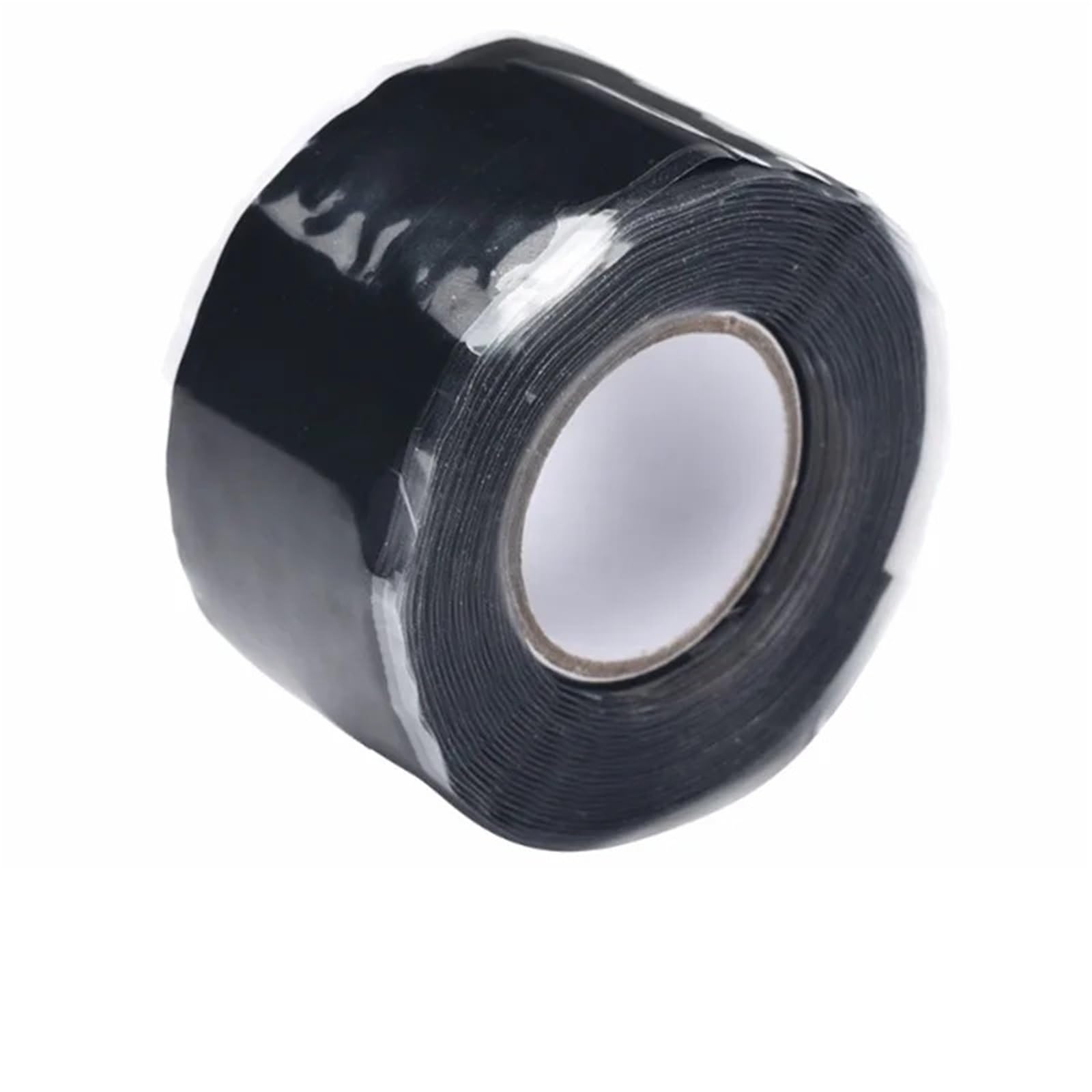Nastro isolante autofondente in gomma siliconica | Bianco e nero, 12 rotoli da 1 pollice x 10 piedi x 0,5 mm: riparazione di tubi flessibili e radiatori di emergenza(Black)