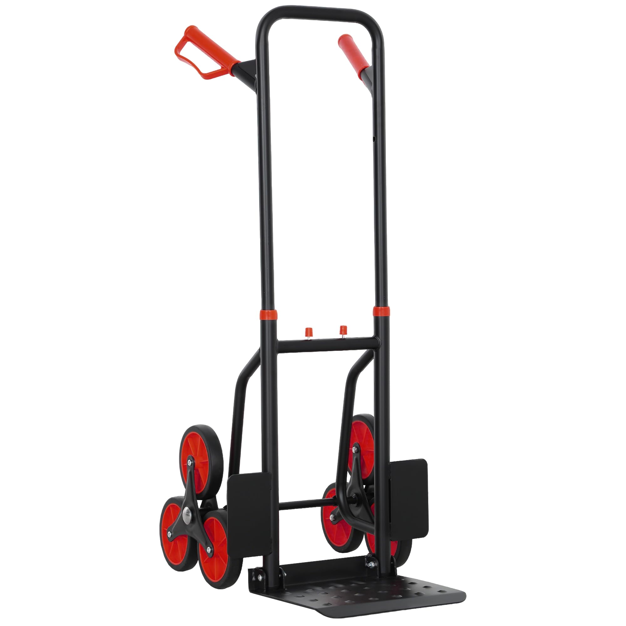 DURHAND Stair Climbing Hand Truck, Heavy Duty Foldable Trolley on Wheels, Multi-Purpose Sack, Steel Truck Moving Trolley, 120kg, Red