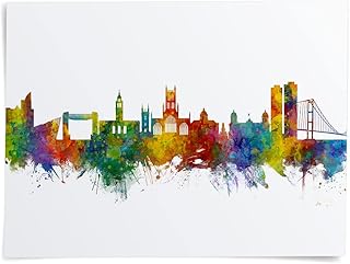 Kingston upon Hull England Skyline art print poster, unframed -4542