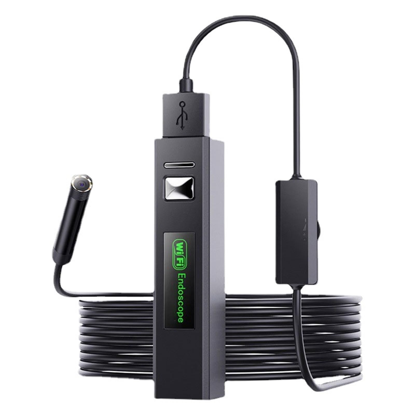 Telecamera per ispezione endoscopio, Endoscopio WiFi 720P IP67 Monitoraggio Impermeabile Per Auto Per Fognature,per auto, muro(Hard wire,10m)