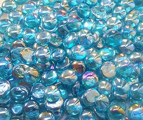 Miracolors - Vase Fillers - Glass Gems … (2 LB, Light Blue Irid Small)