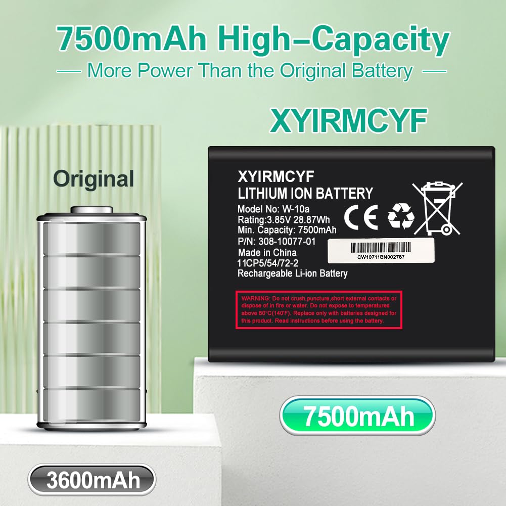 XYIRMCYF W-10a/W-10 Battery (2024 New Upgrade), 7500mAh High Capacity Battery for W-10a/ W-10 Netgear MR1100 AT&T Nighthawk M1 LTE Mobile Hotspot Router