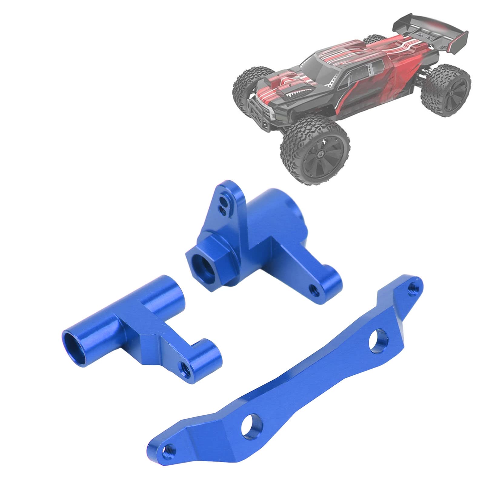 Kit Sterzo In Lega Di Alluminio Per RC Dilwe - Compatibile Con Traxxas Bandit/Rustler/Slash 2WD, Argento, Lavorato CNC - 2